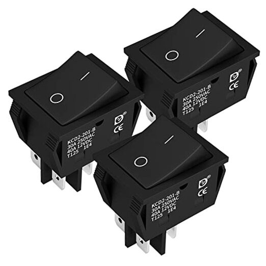 DPST KCD4 Rocker Switch 40A 12V DC 4 Pin 2 Position Switch ON Off Toggle