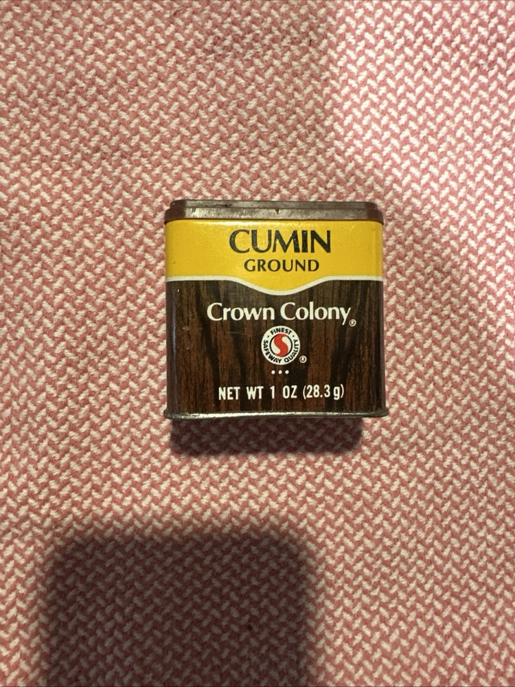 Cumin Ground Crown Colony Vintage Tin Can 1 oz