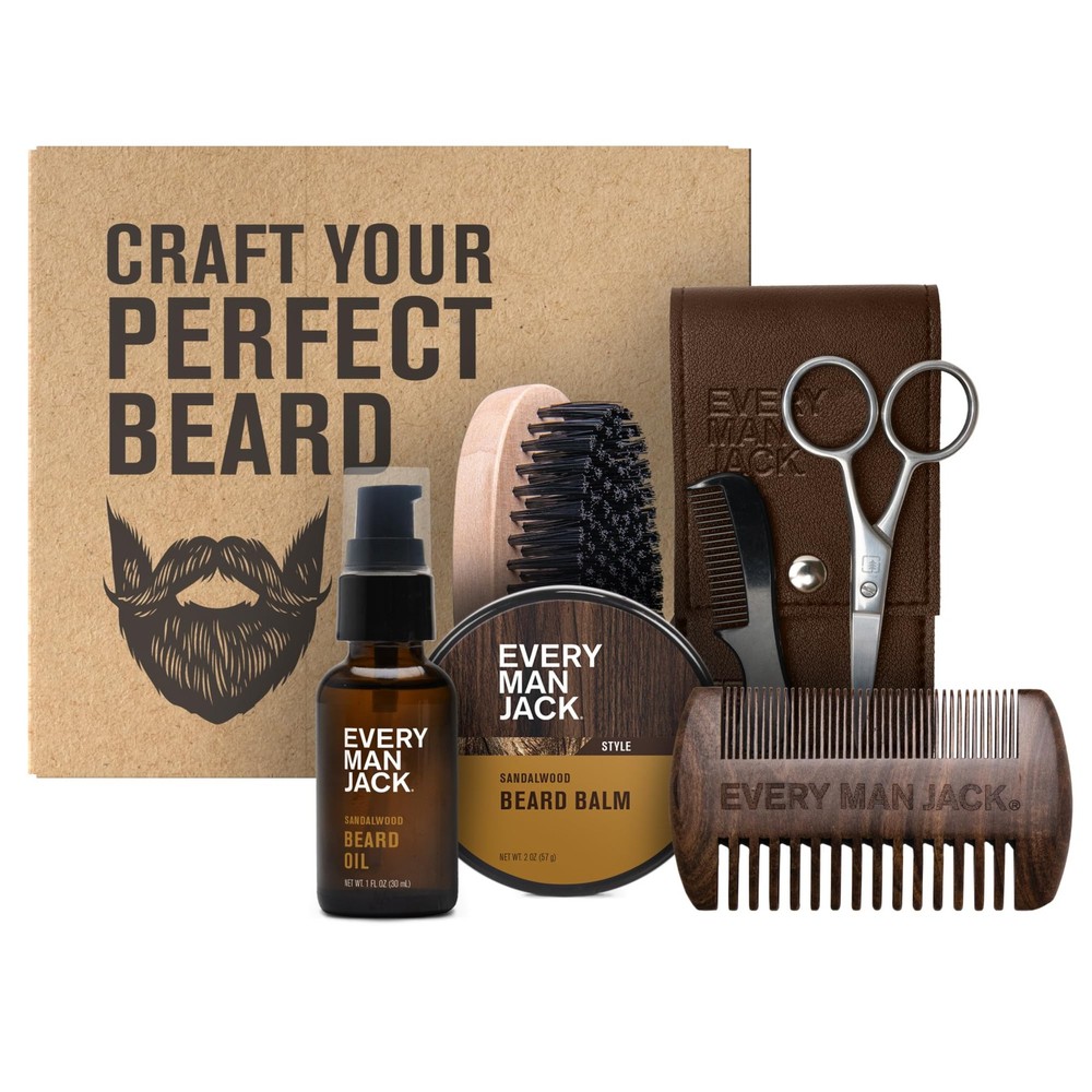 Beard Grooming Kit for Men - Includes Sandalwood Beard Oil & Beard Balm, Bear...