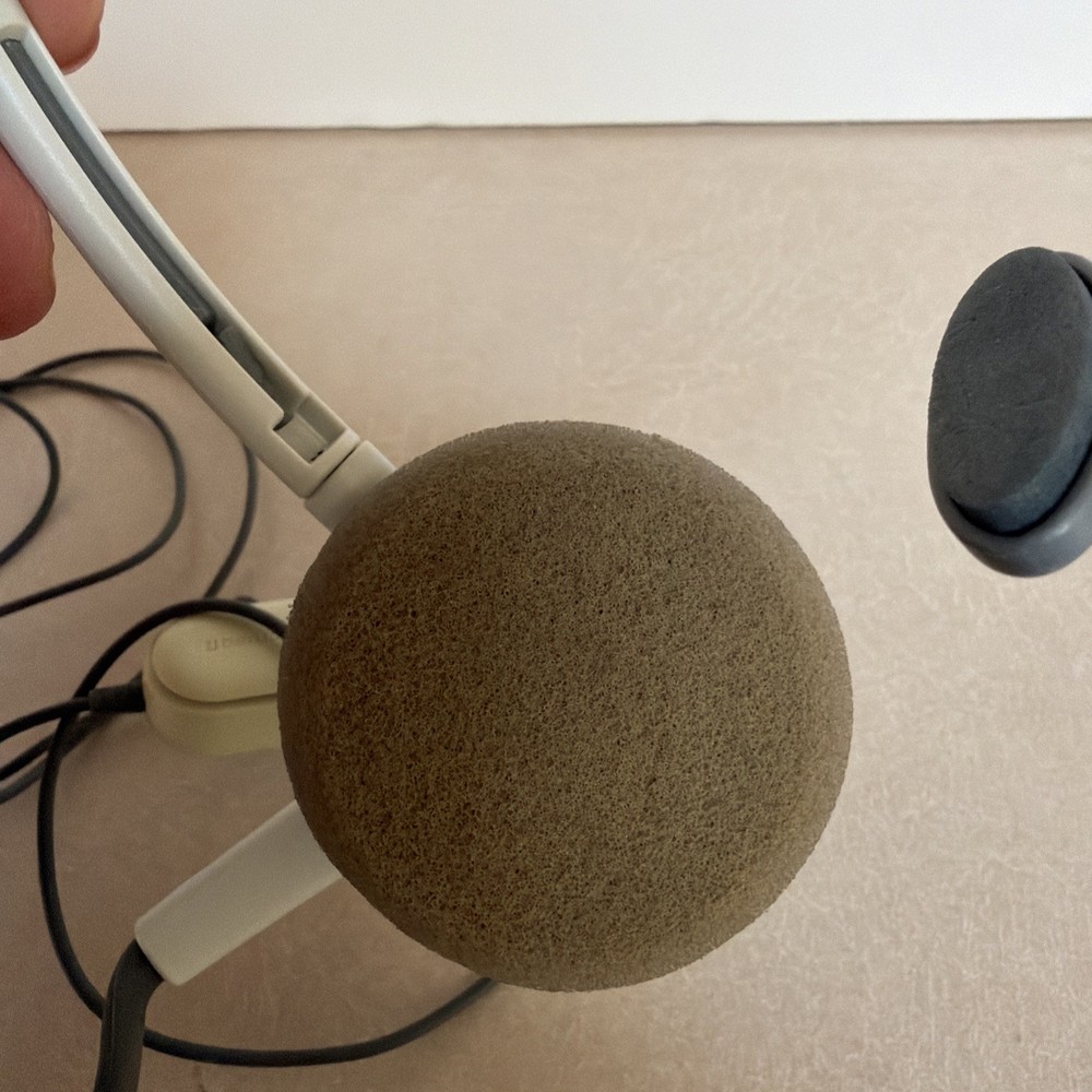 Xbox 360 Headset Headband Microphone Gray & White Untested