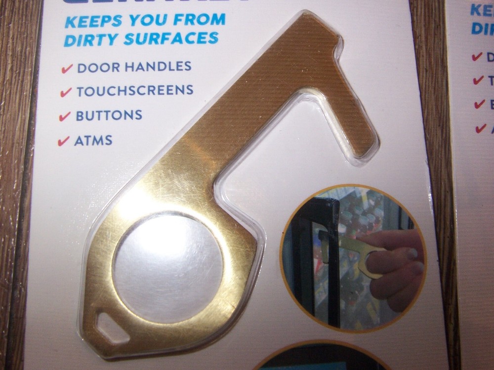 NEW 2x Germ Key Solid Brass Antimicrobial Touch Tool Door Handle Buttons Screens