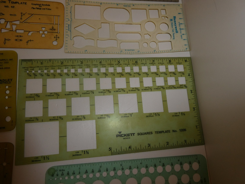 VTG Lot 25 Architectural Engineer Engineering Drafting Templates Tools Stencils