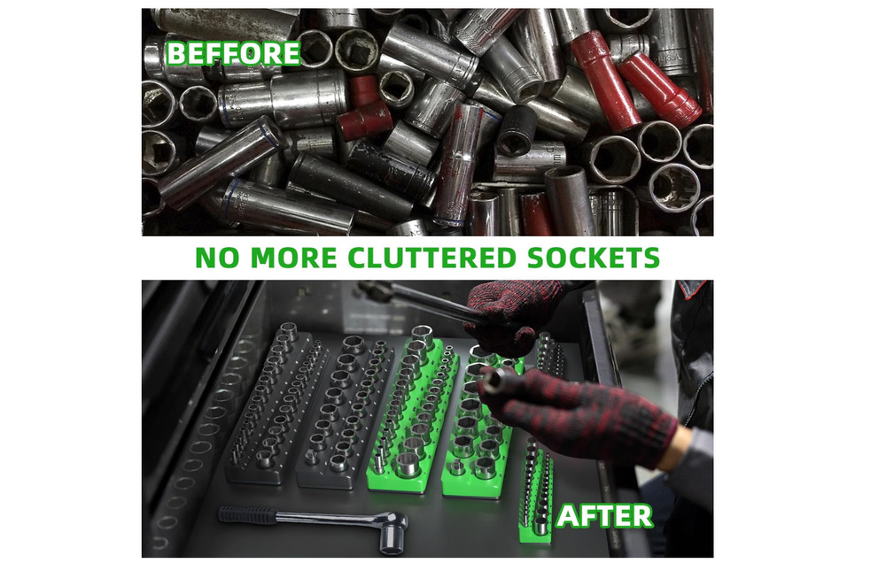 Magnetic Socket Organizer Holder Set For Tool Box Drawer, Toolbox Organization I