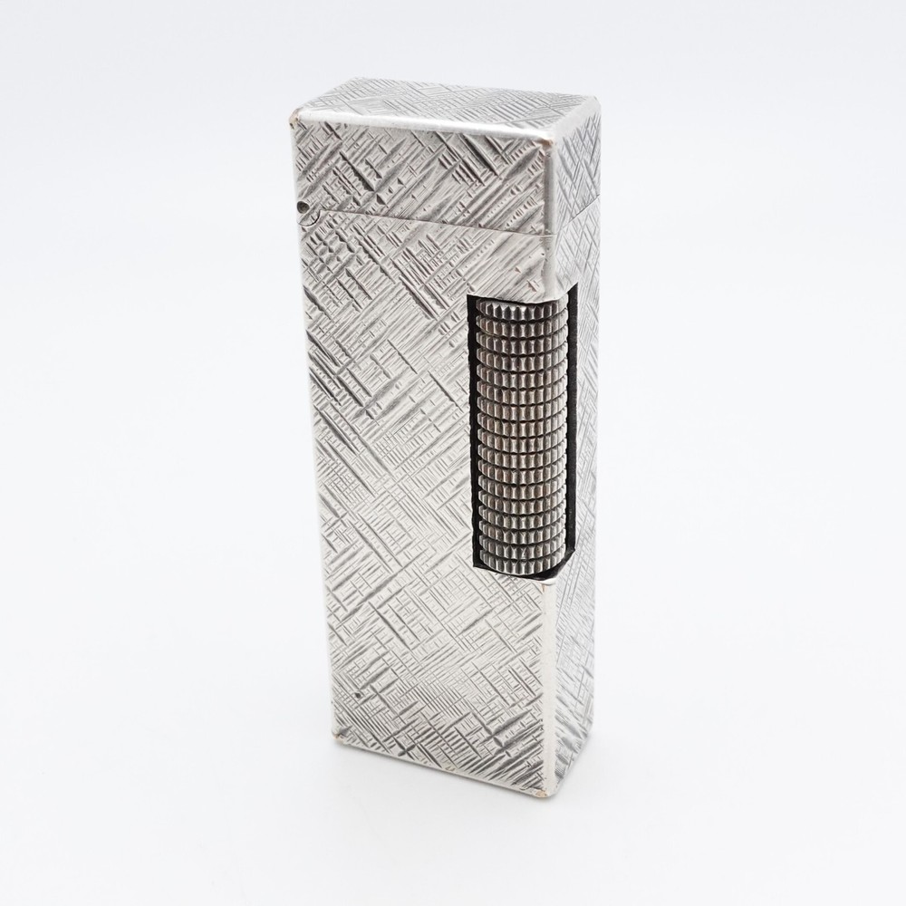 Dunhill Silver Rollasgas Florentine Cross Hatch Pattern Lighter