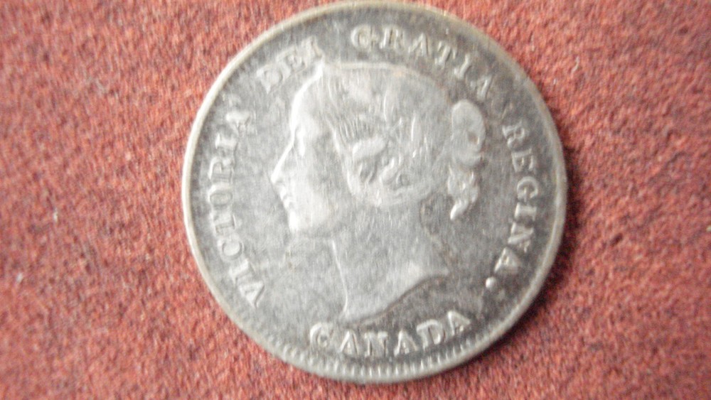 1896 Canada 5 Cents Small Silver Coin