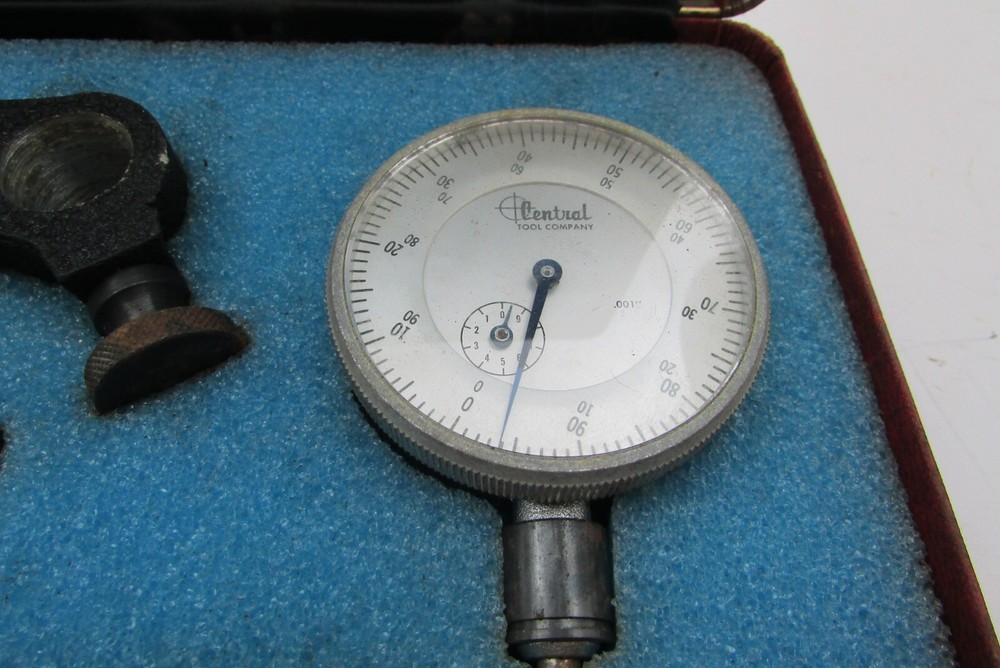Vintage Central Tools Dial Indicator Set -- 1" Range