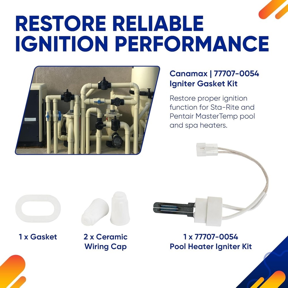 Igniter & Gasket Kit for Pentair Pool and Spa Heater – Compatible with Master...