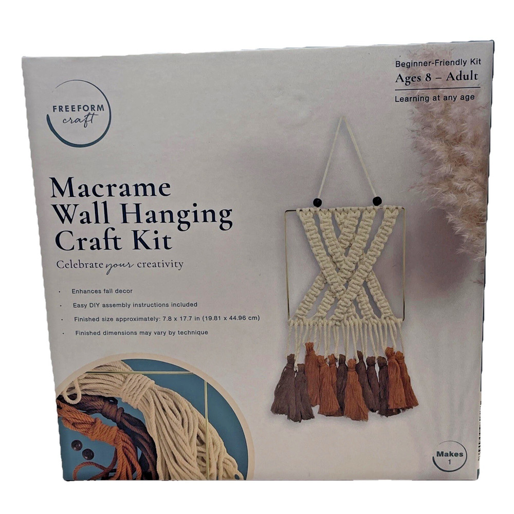 Freeform Craft Macrame Wall Hanging Kit Easy DIY Assembly Instructions