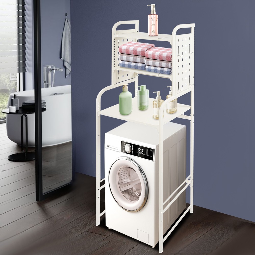 Adjustable Laundry Room Shelf Expandable Over Washing Machine Storage Rack