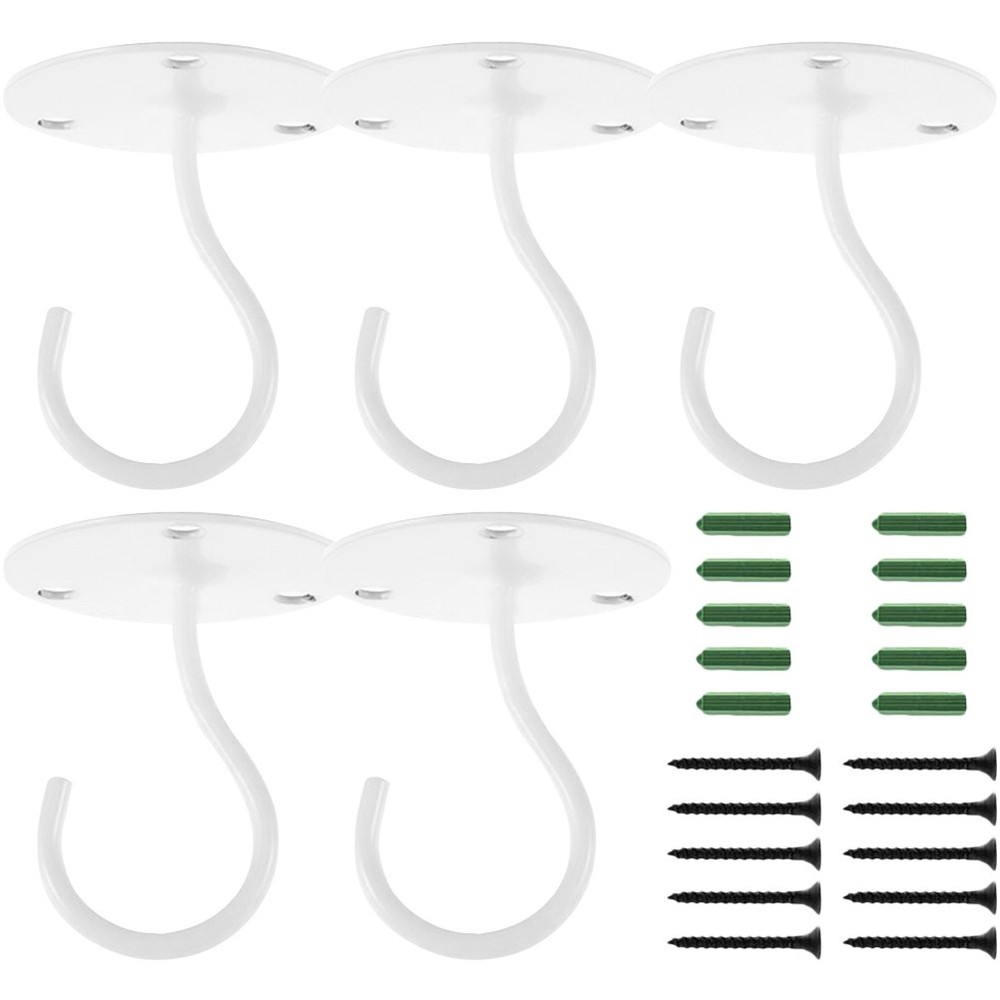 5 Pcs Iron Ceiling Hooks Durable Wall Fixing Hooks for Garage Garden Storage