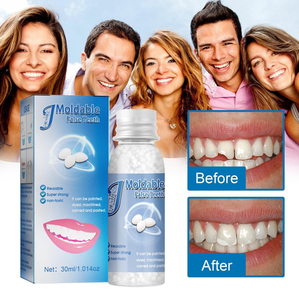 3×Resin False Teeth Solid Glue Temporary Tooth Repair Moldable Teeth Gap Denture