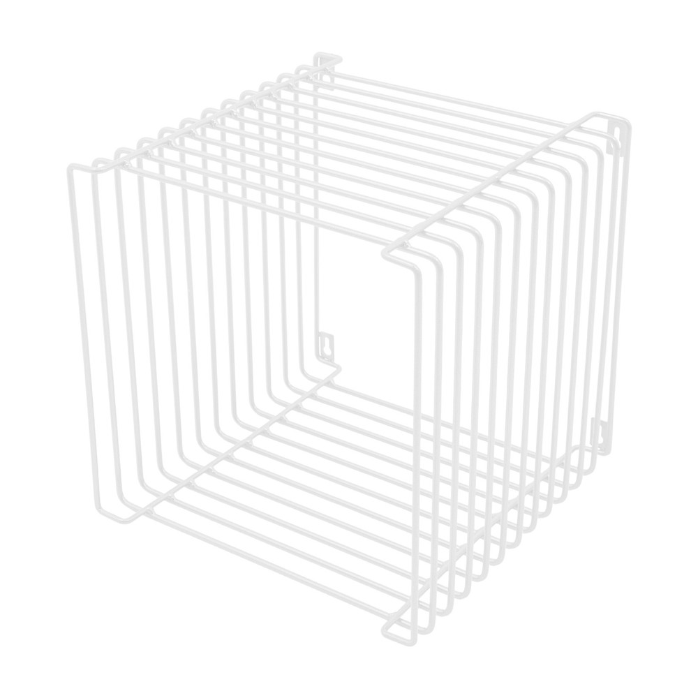 Side Table, Square Geometry Side Table, Linear Metal End Table