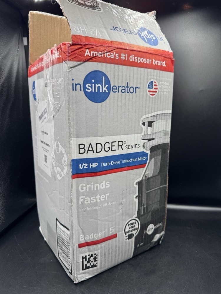 Badger 5, 1/2 HP Continuous Feed Kitchen Garbage Disposal with Power Cord