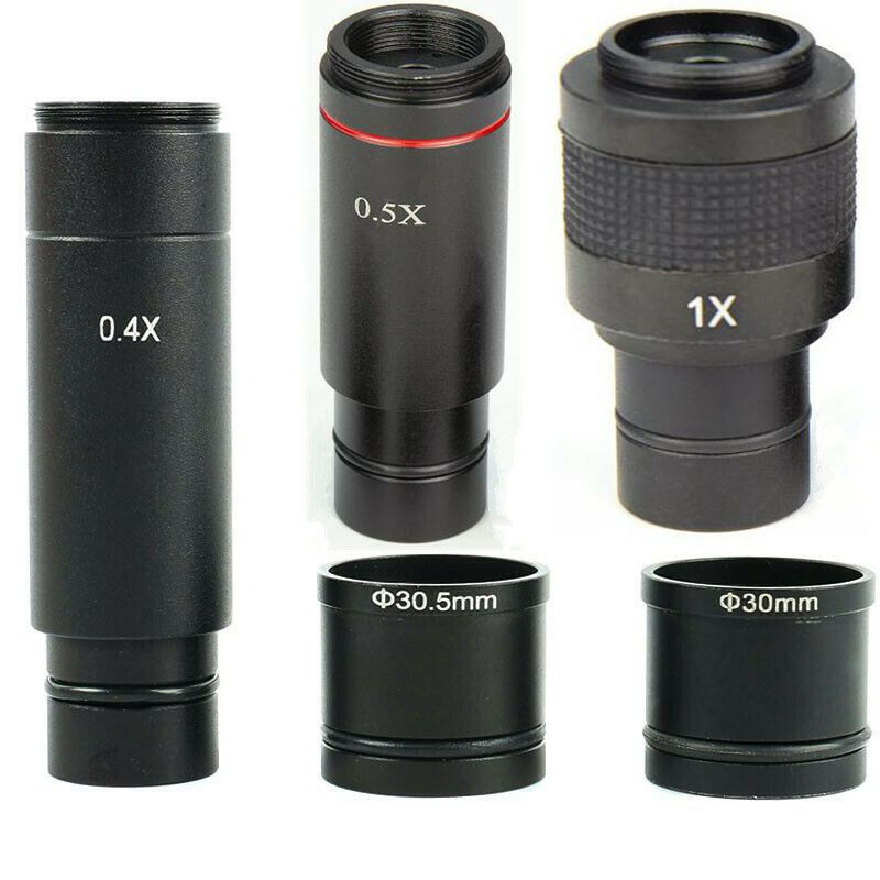 Microscope CCD Camera Reducing Lens 0.4X 0.5X 1X C-Mount Lens with Adapter Ring