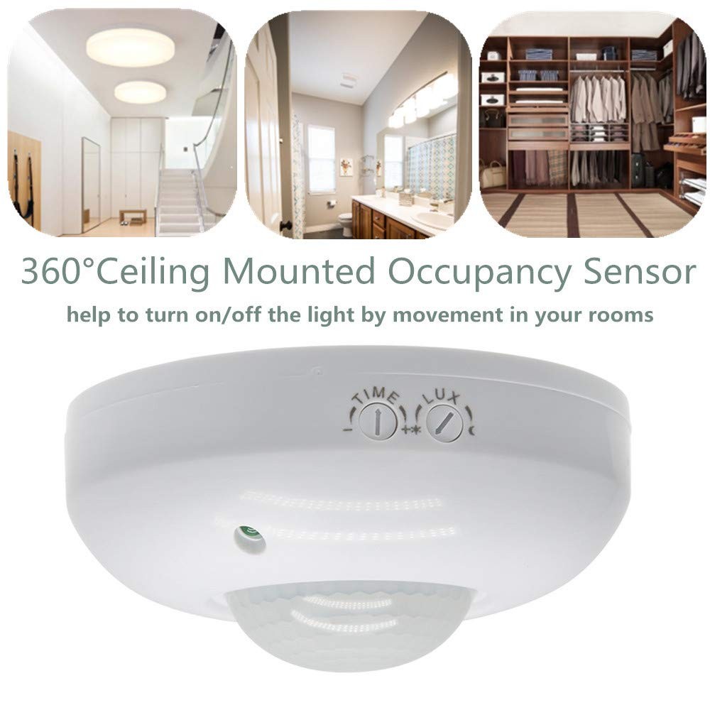 360 Degree Ceiling Mount Occupancy Sensor, 110-240V PIR Motion Sensor Switch,...
