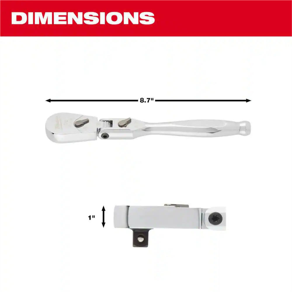 Milwaukee Tool 3/8" Drive 9" Flex Head Ratchet