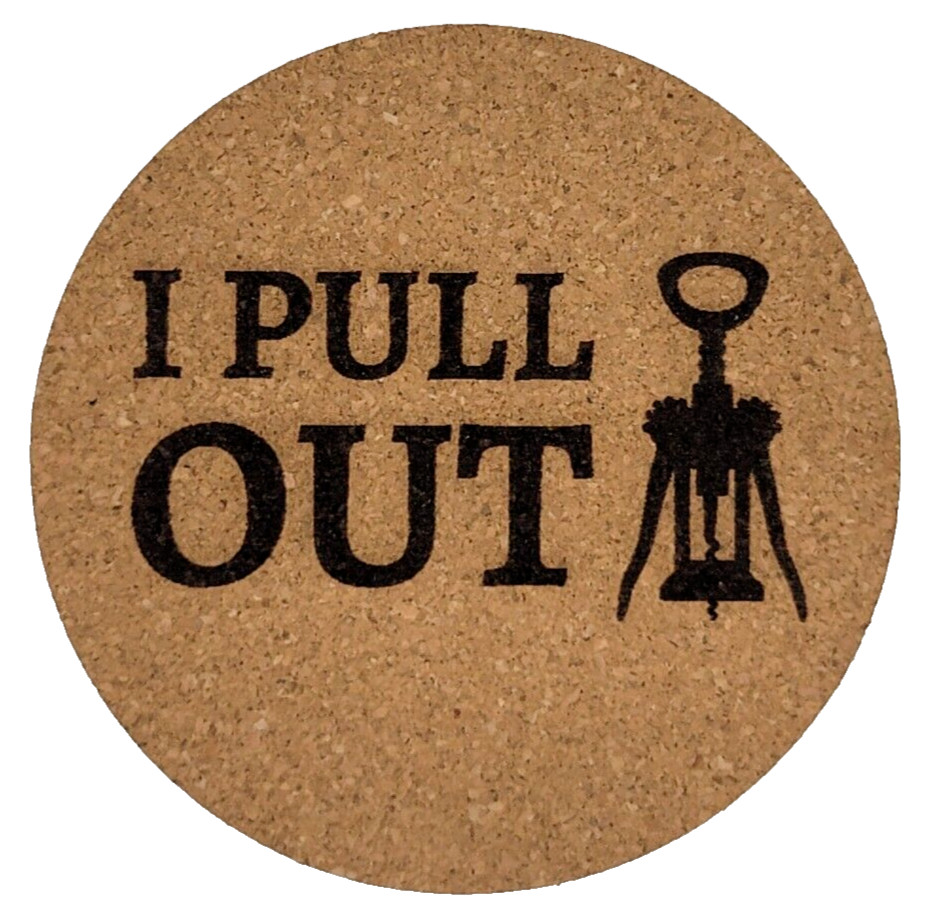 Cork Coasters I Pull Out Set of 4