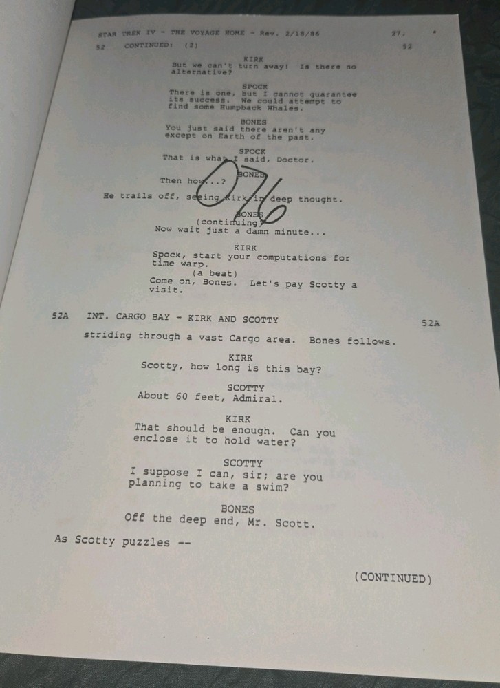 STAR TREK IV: The Voyage Home | Numbered Shooting Script