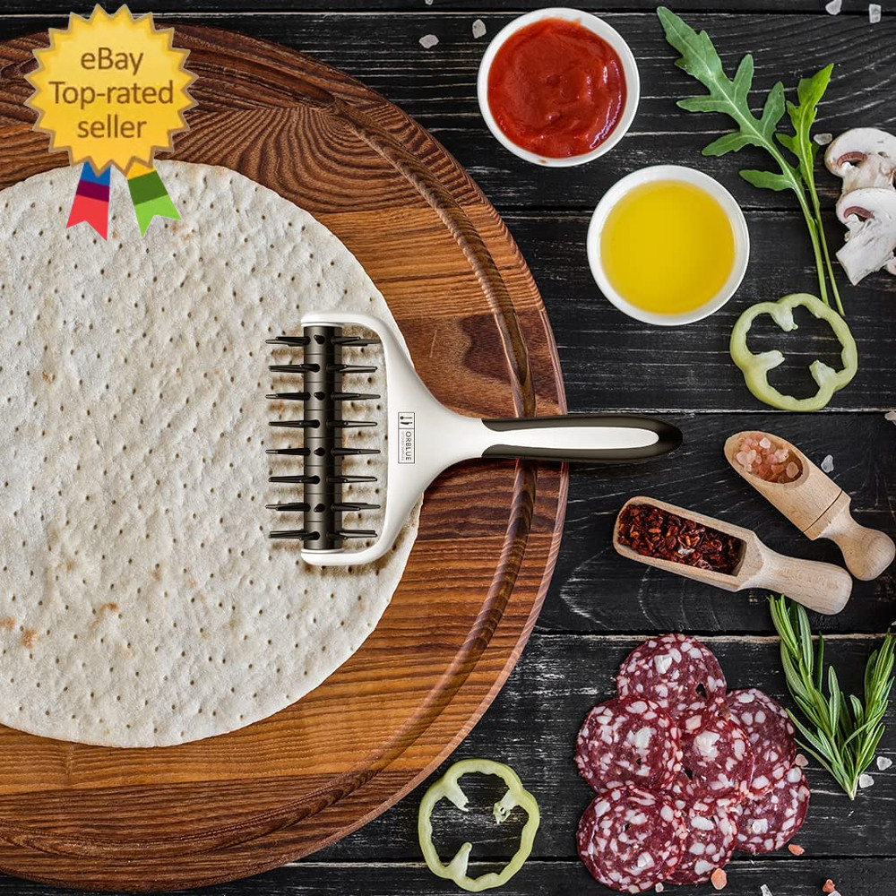 Pizza Dough Docker Pastry Roller with Spikes, Pizza Docking Tool for Home & Comm