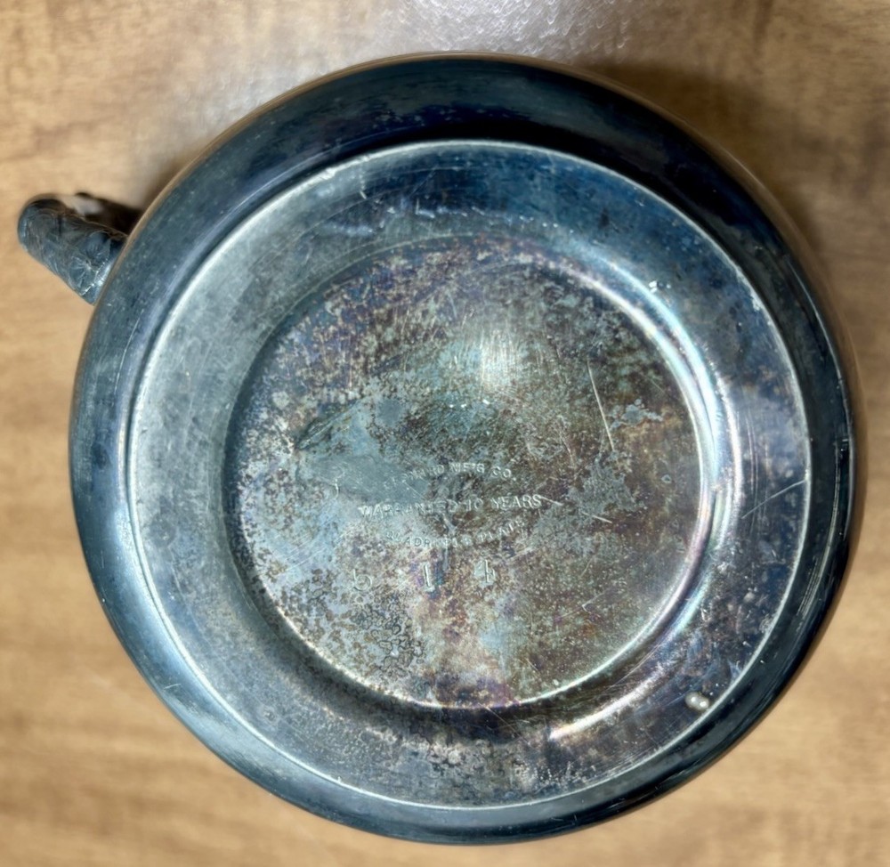 Antique Silver Plated Creamer, Leonard Mfg Co