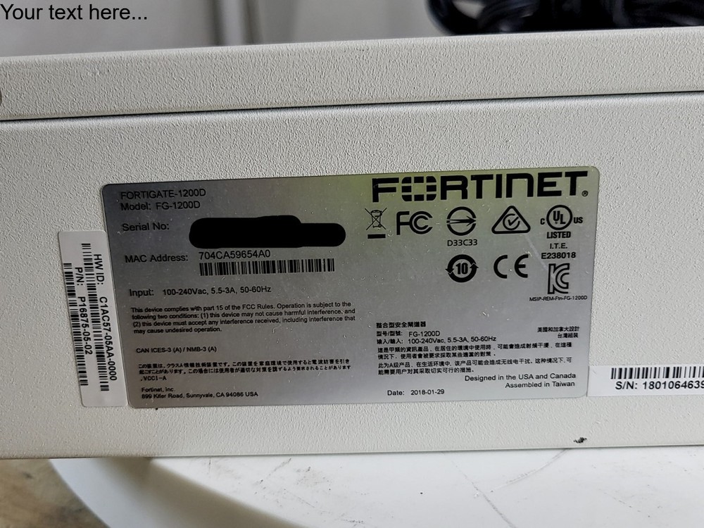 FORTINET FORTIGATE 1200D FG-1200D Firewall SEE NOTES