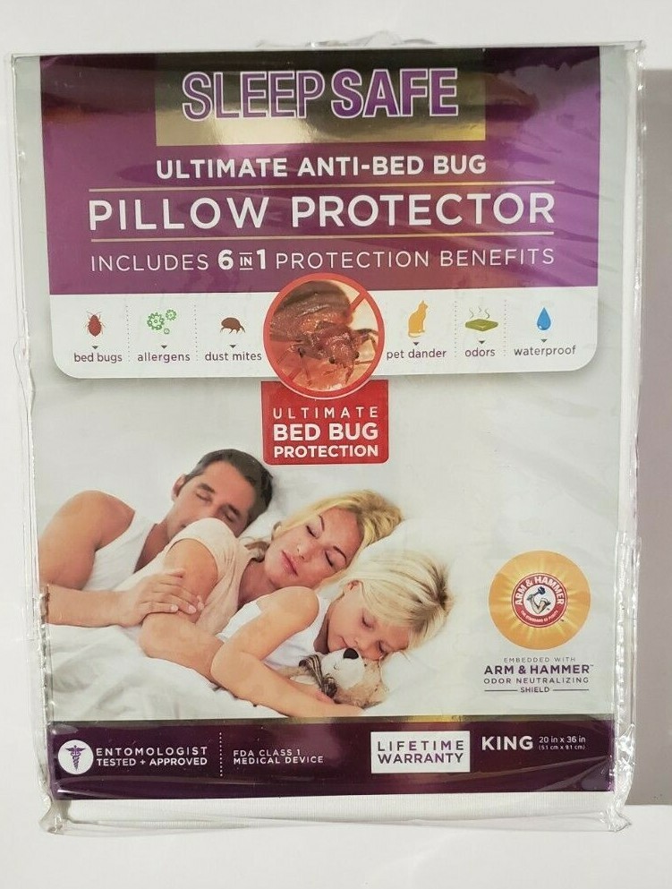 Pillow Protector, Sleep Safe Pillowcase King Pillow Protector King Size 2 PACK