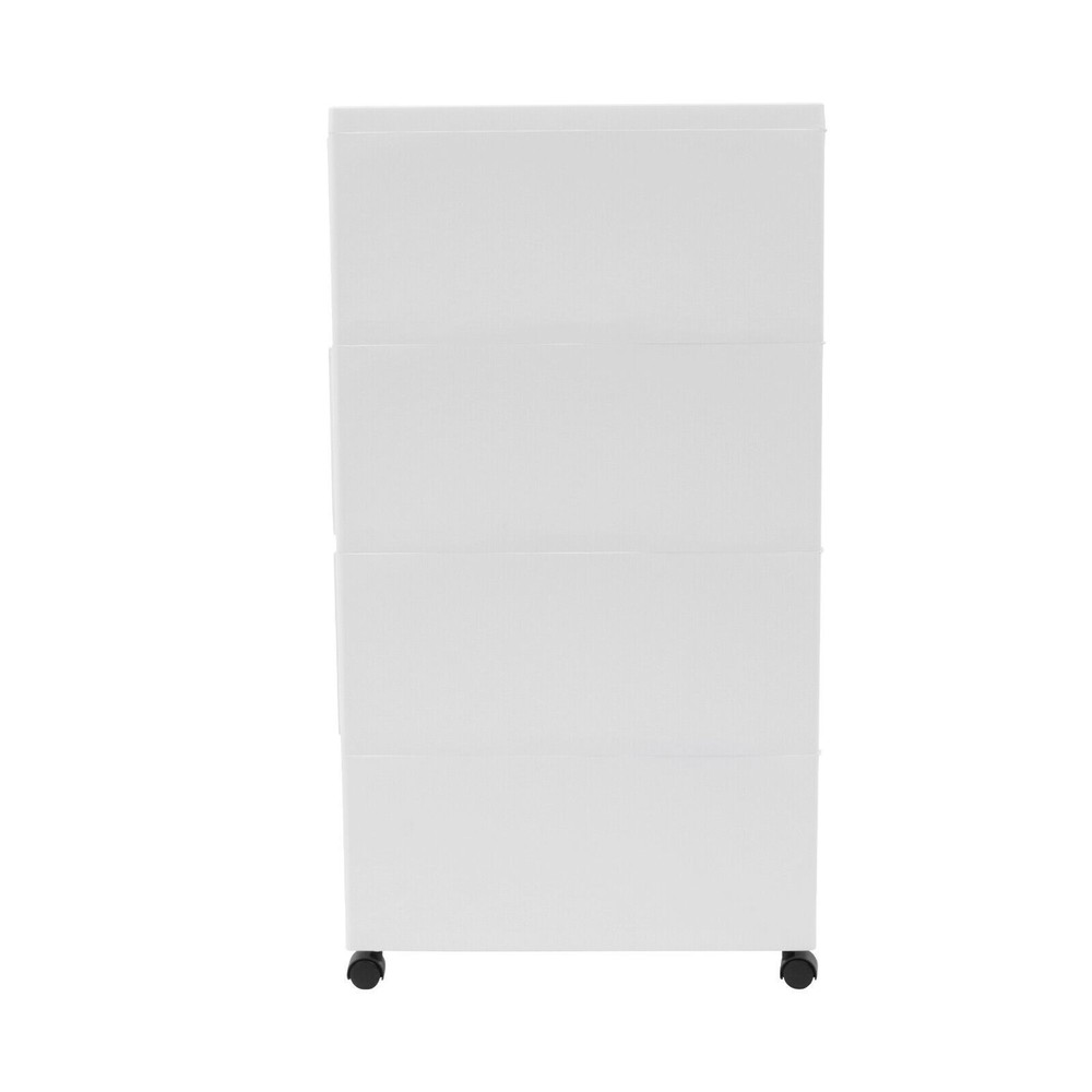 Narrow Slim Rolling Cart Organizer Container Storage Cabinet w/ Wheels 4 Tiers