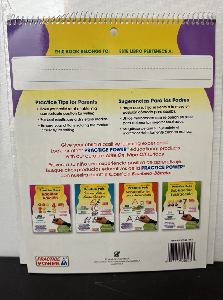 Practice Pals Counting Dry Erase Learning Book Age 3+