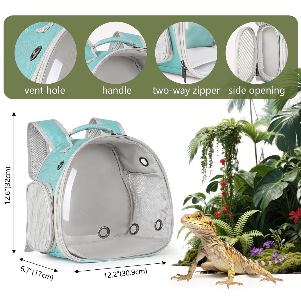 Guinea Pig Backpack Carrier, Bearded Dragon Carrier Backpack with Clear Bubbl...