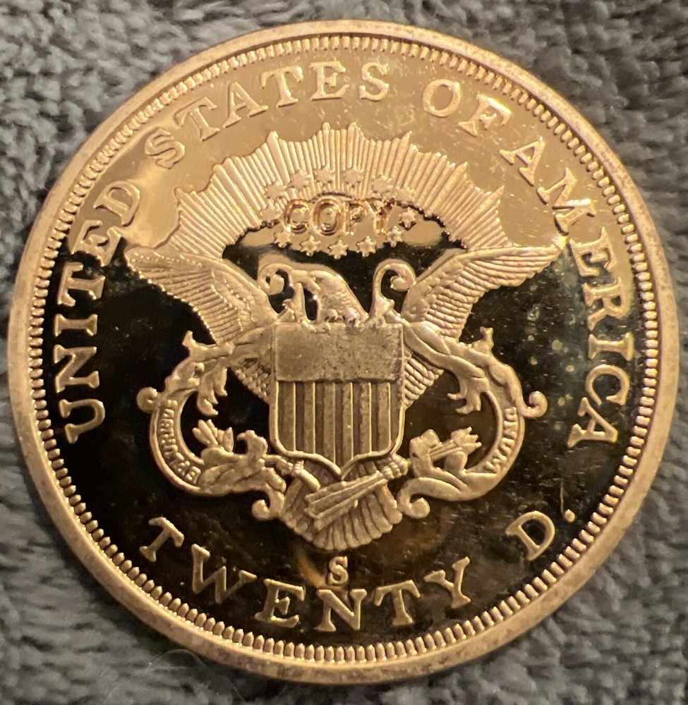 COPY 1854 Twenty Dollar Gold Proof COPY In Protective Case