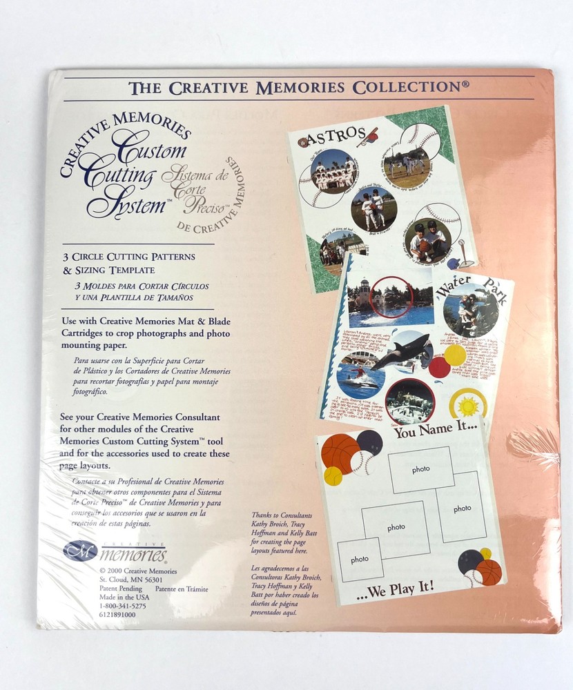 Creative Memories Circle & Oval Cutting Patterns Templates NIP 2000