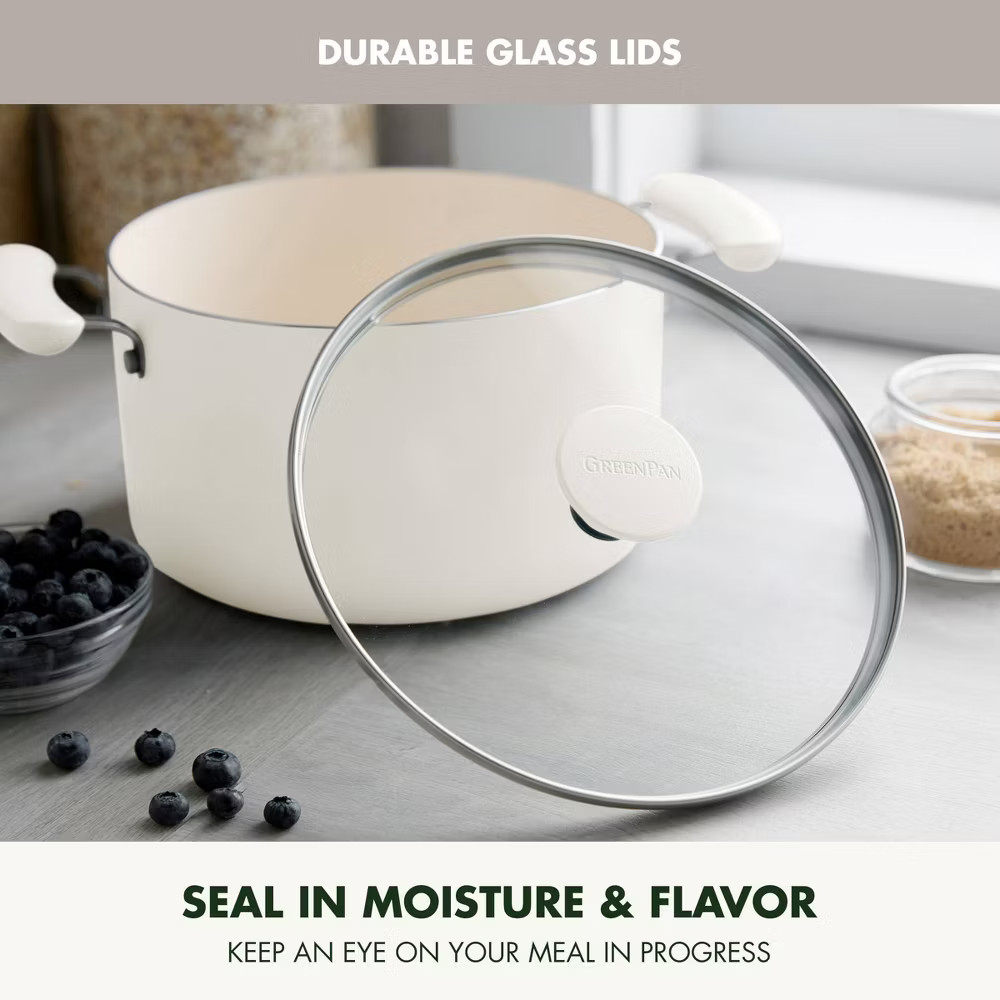 GreenPan Rio Advanced 10pc Ceramic Nonstick Cookware Set Cream