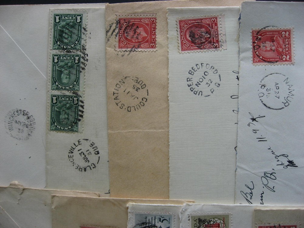 Canada 15 different split ring cancels on cover 6 covers opened on 3 sides