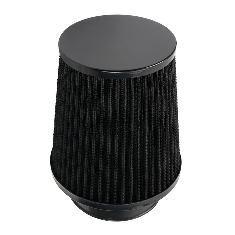 3" 76mm High Flow Inlet Dry Air Filter Cold Air Intake Cone Replacement Black