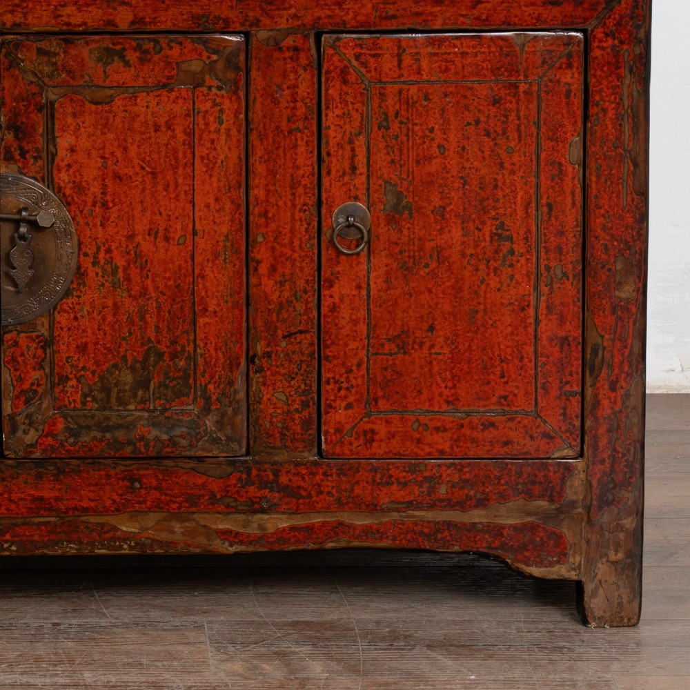 Small Red Chinese Console Sideboard, circa 1880