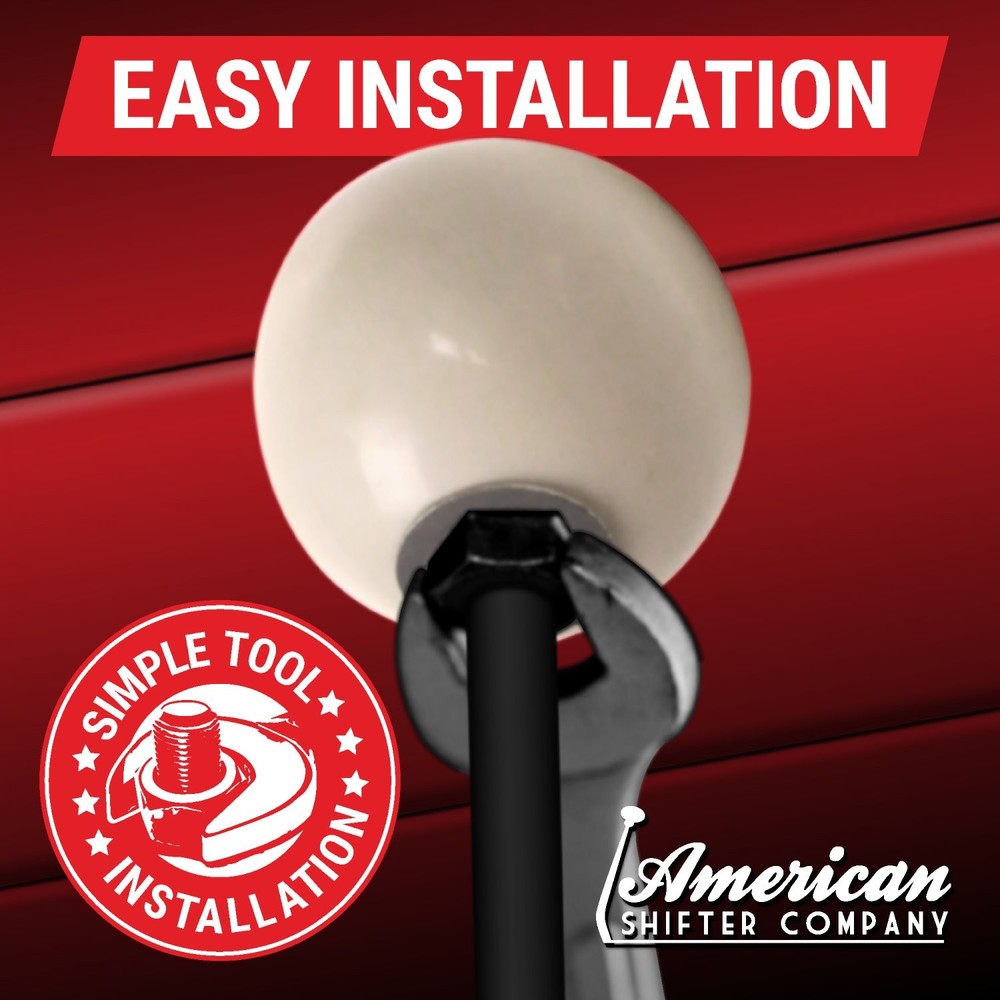 Red Number 3 Solid Billiard Pool Ball Custom Shift Knob - Steel 16mm Insert -Car