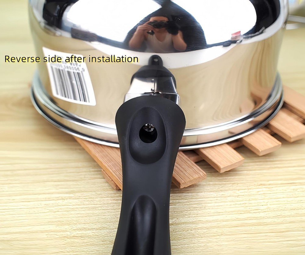 2Pcs Bakelite Pot Handle Black Scald-Proof Long Handle Grip Replacement, with...