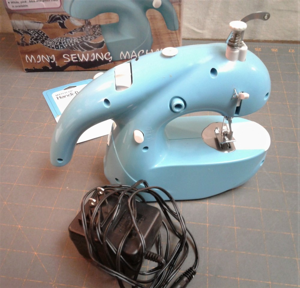 Mini Sewing Machine Blue Battery Powered