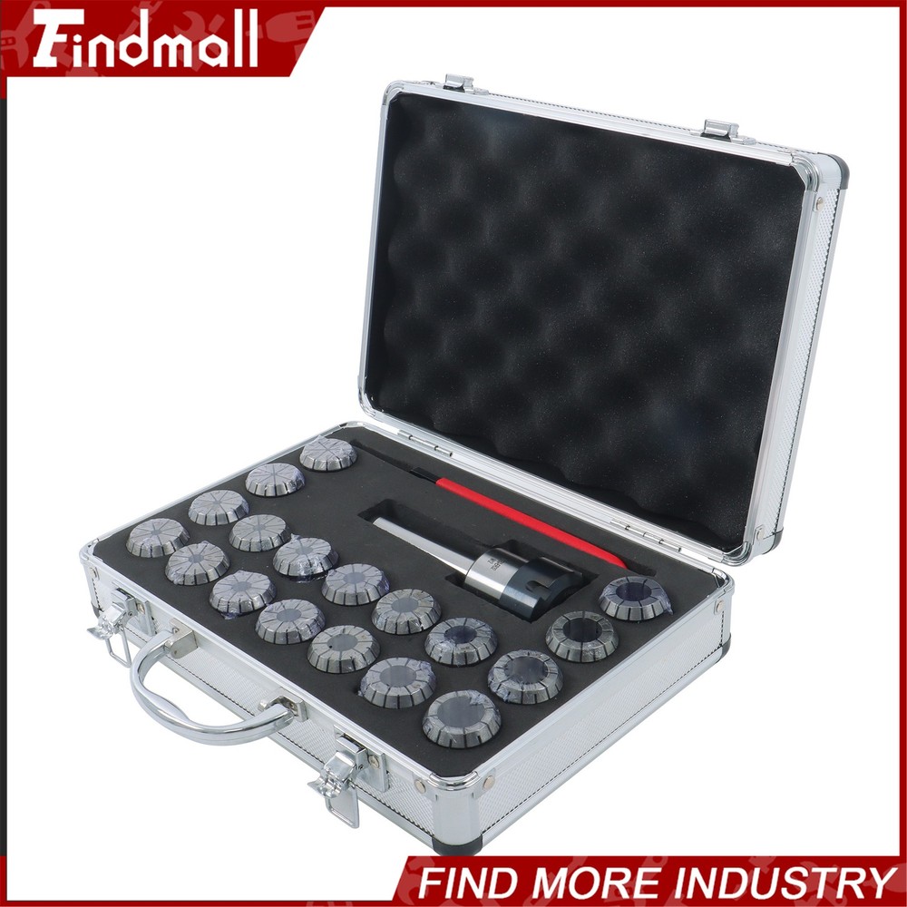 Findmall ER32 Collet Set 18pc for MT3 Spindle M12 Thread Spring Collets