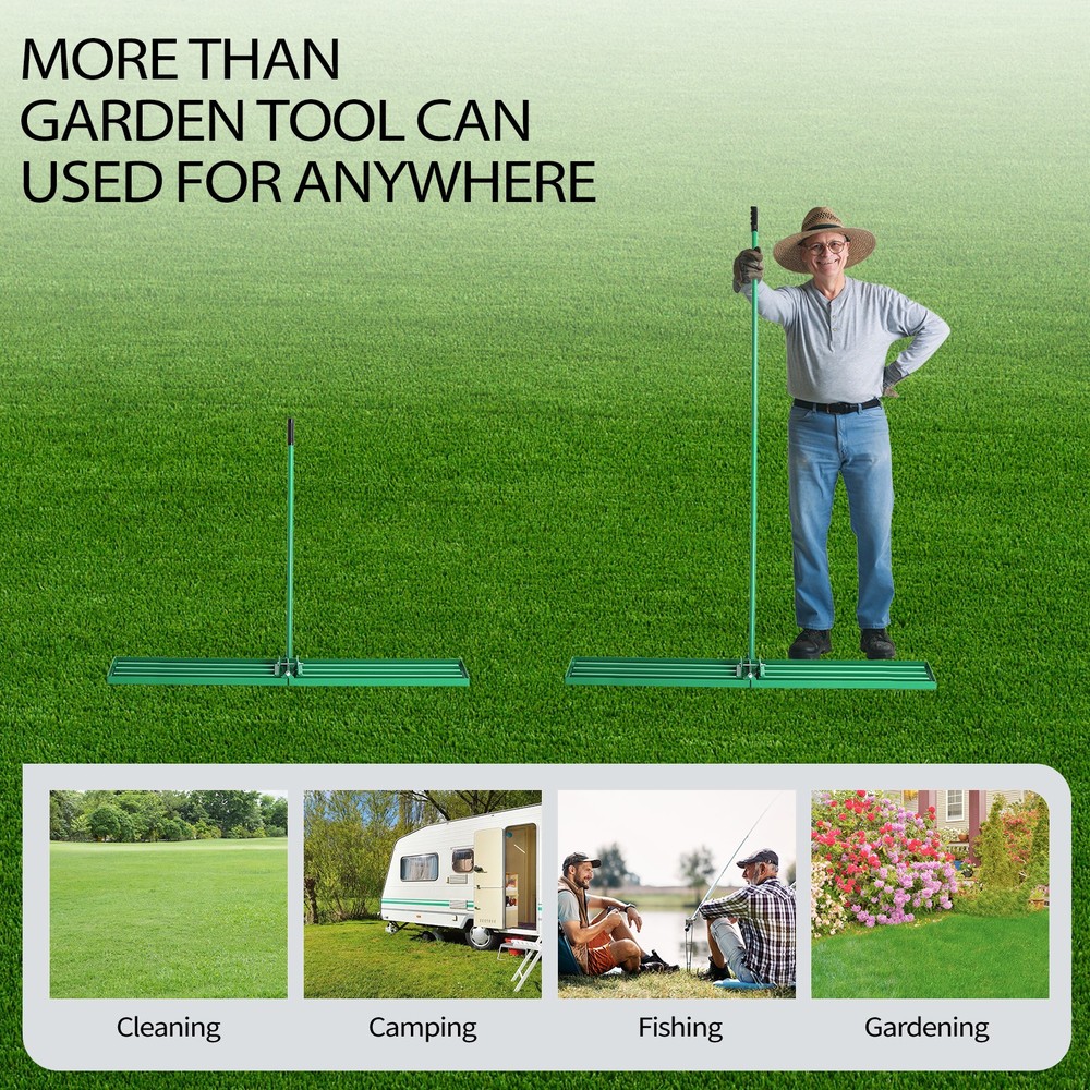 Lawn Leveling Rake, 36*9.8*75inch, Heavy-Duty Iron Construction, Multi-tasker