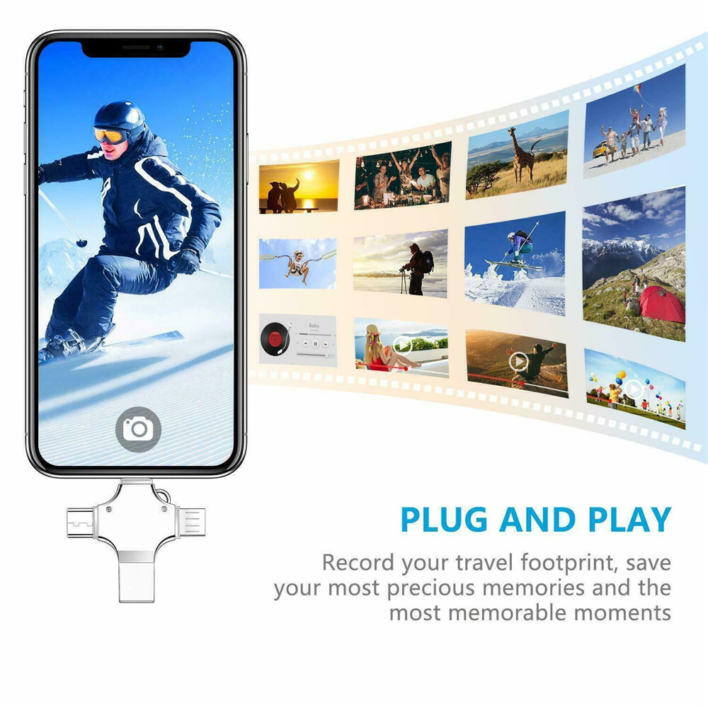 USB 3.0 Flash Drive Type -C Photo Stick OTG For iPhone iPad Android Samsung PC