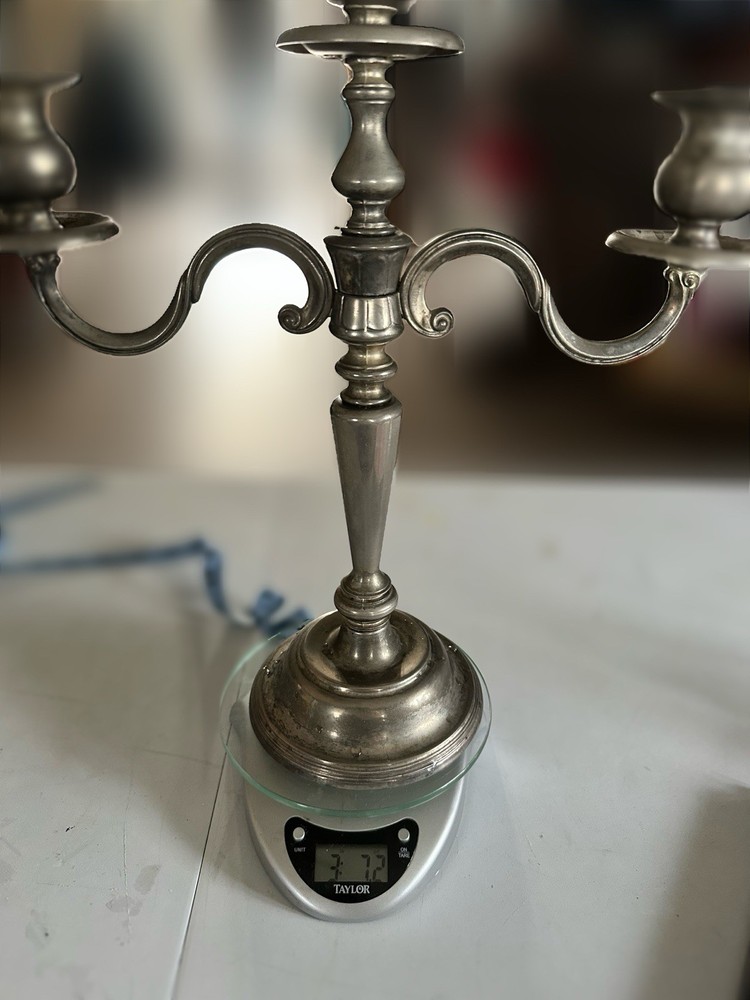 Vintage Silver-Plated Three-Arm Candelabra