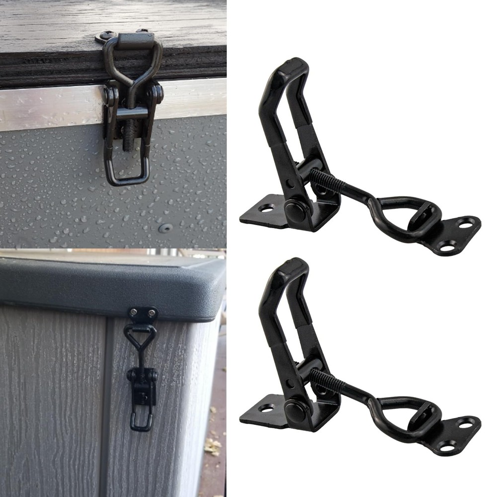 2-Pack Heavy-Duty Black Toggle Latch Clamp - 300lbs Adjustable Pull