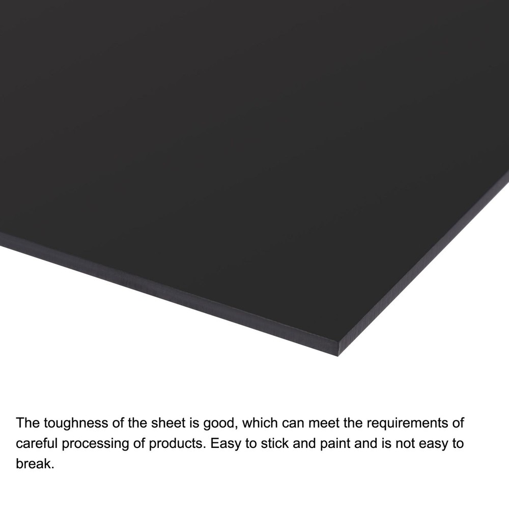 Black ABS Plastic Sheet 10x8x0.12" for Building Model, Panel, 2pcs