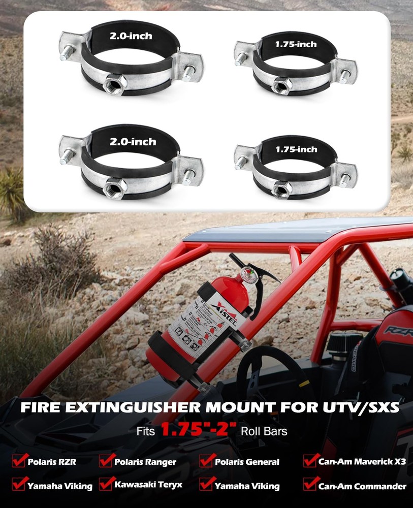 Quick Release UTV Fire Extinguisher Mount Kit Fire Extinguisher Holder Adjust...