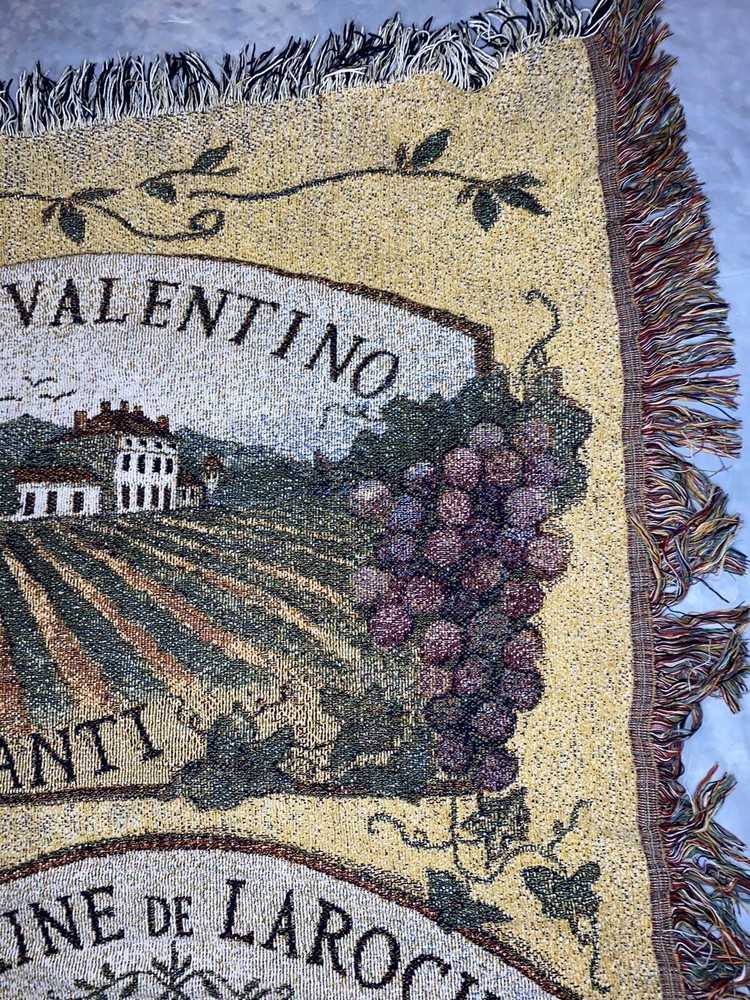 Vineyard Grapes Wine Chardonnay Chianti Tapestry Afghan Throw Blanket ￼