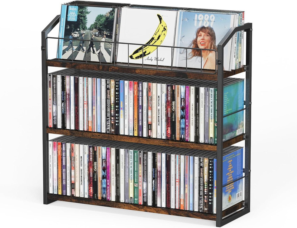 3-Tier CD Holder, CD Storage and Rack for Display, Storage Organizer with Displa