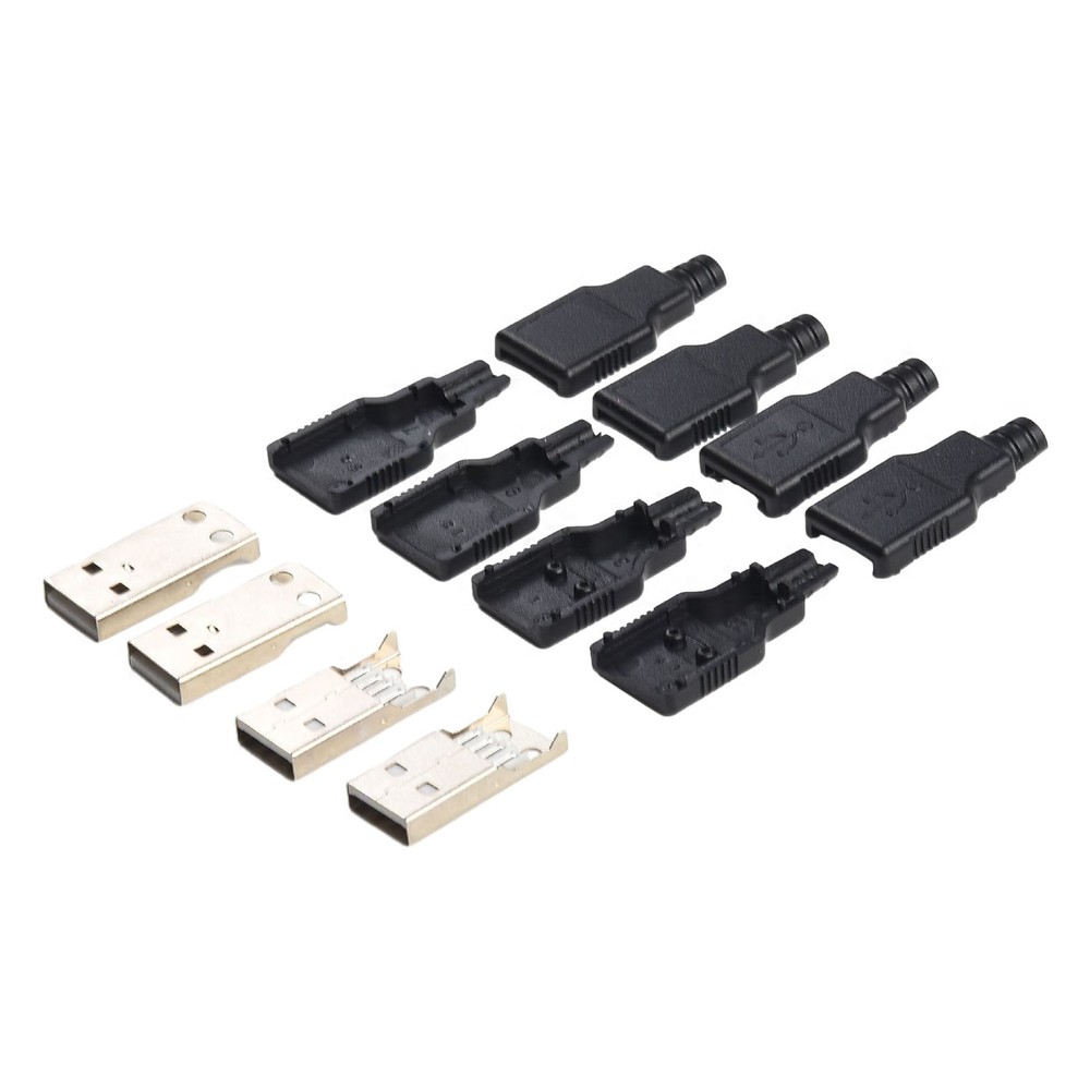 Experience Optimized USB 2 0 Male Connector Black Plastic Case Pack of 10