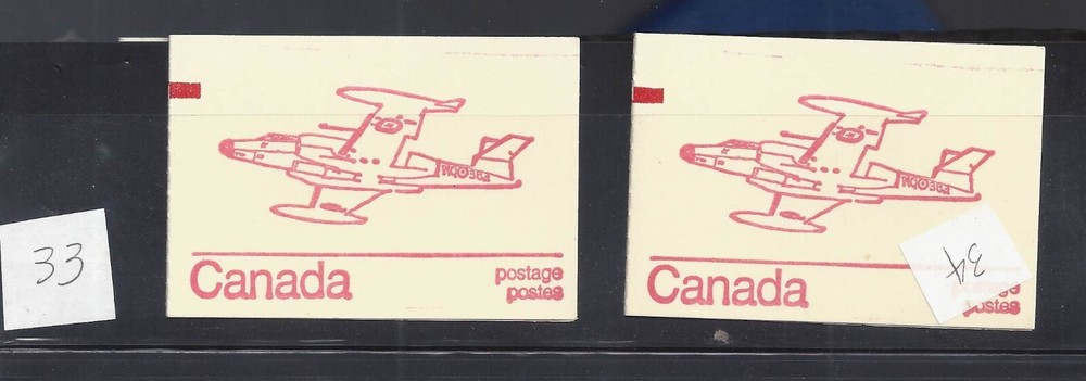 Canada # BOOKLET 74A STUDY GROUP OF PRINT ERRORS 34 DIFFERENT BOOKLETS BS30518