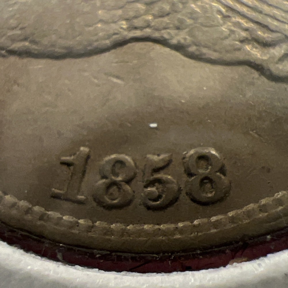 1858 Flying Eagle Cent - Small Letters RPD REPUNCHED DATE